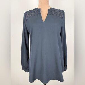 Banana Republic Black  Keyhole Yoke Blouse